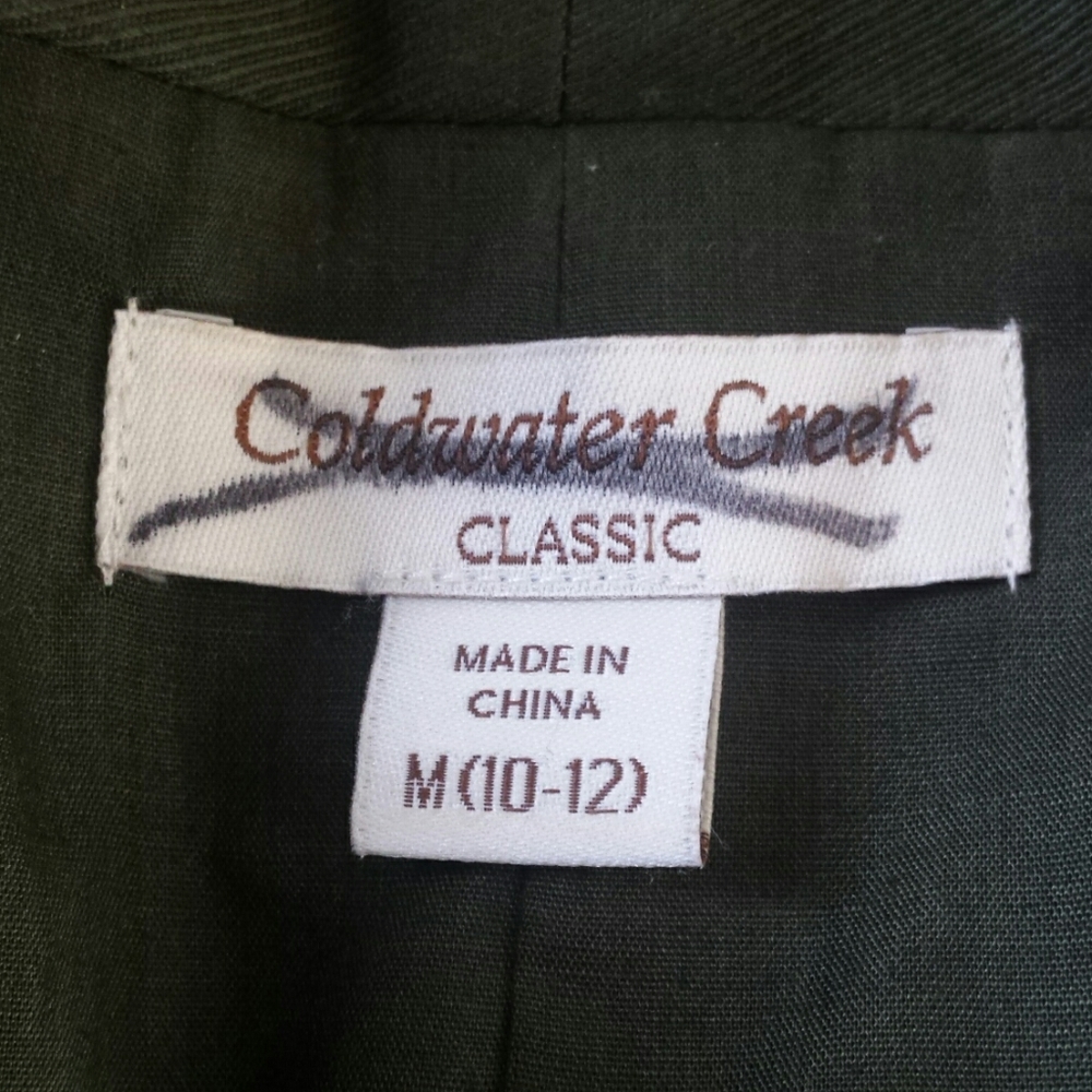 Coldwater Creek Classic Olive Green Blazer - image 3